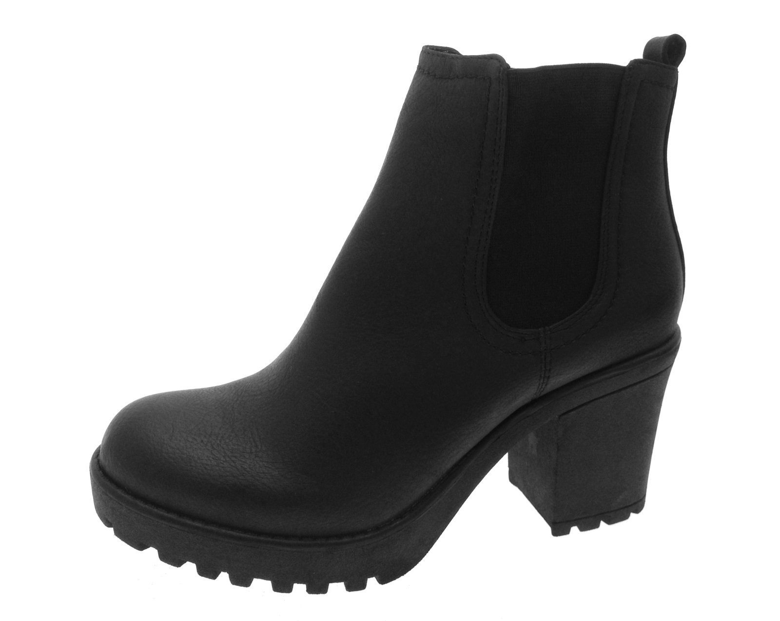 chunky block heel chelsea boots